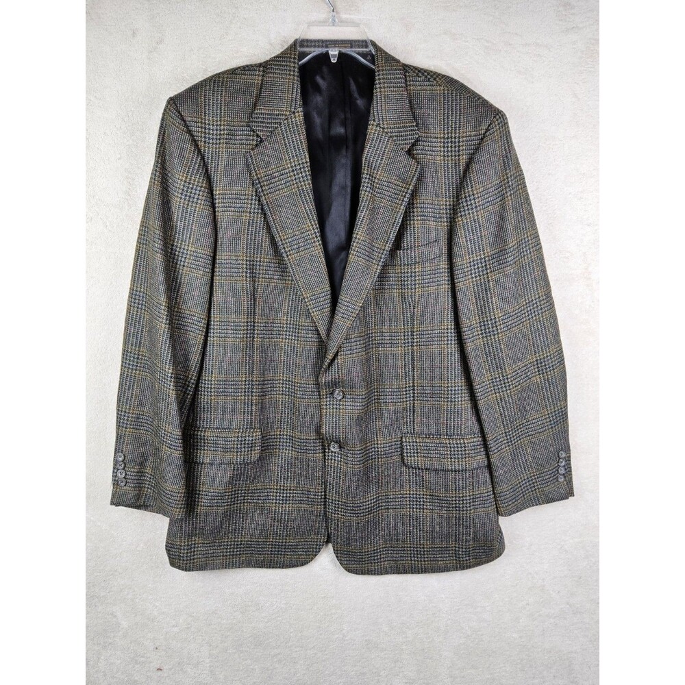 Mark Alexander Men's Houndstooth 100% Wool 2 Button Blazer Sport Coat 46L